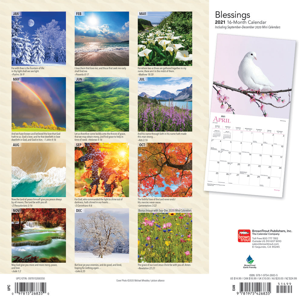 2021 Blessings Wall Calendar - Calendars - 2021 Calendar