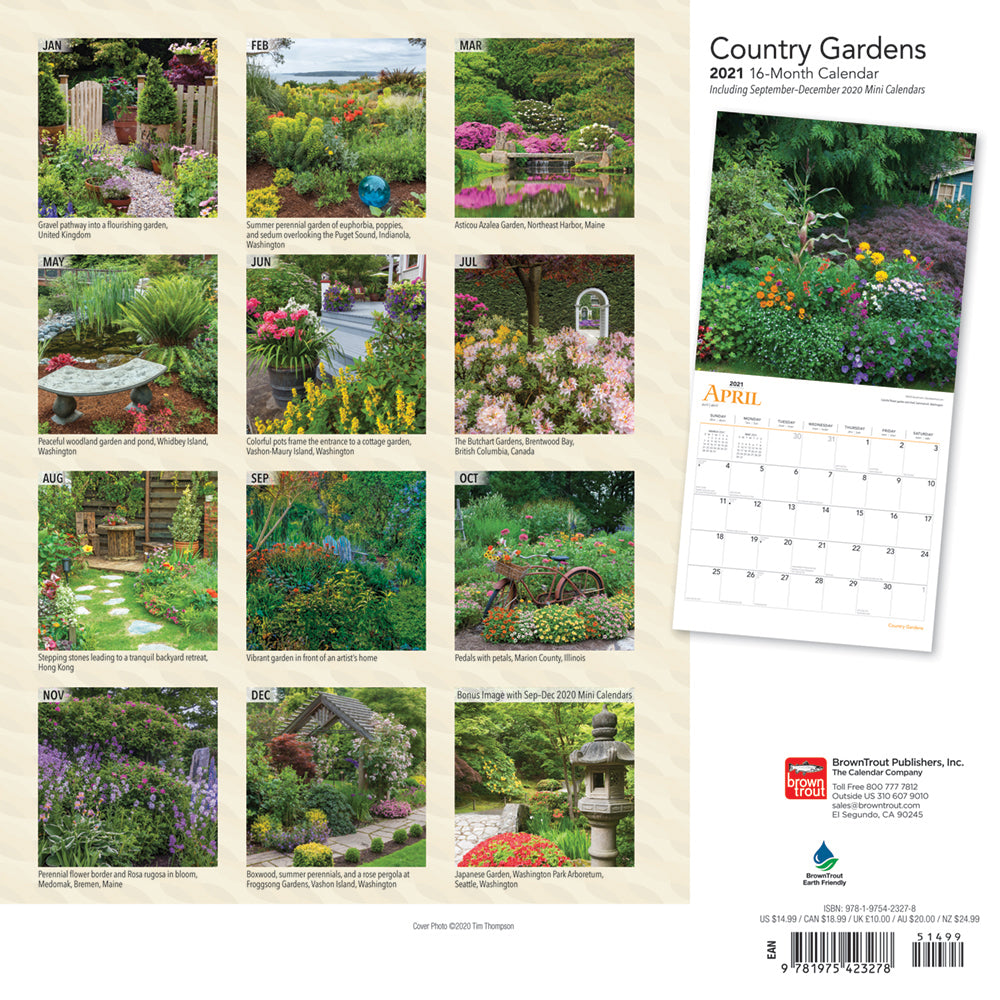 2021 Country Gardens Wall Calendar - Calendars - 2021 Calendar